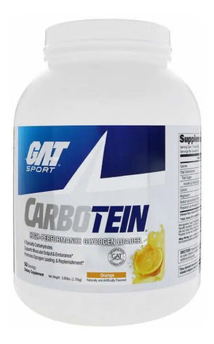 Gat Sport Carbotein 50 Servs 3.8lbs Recuperador Post Entreno Sabor Naranja