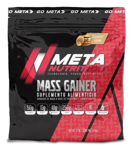 Proteina Meta Nutrition Mass Gainer 12lb Sabor Cinnamon Cookie Galletas De Canela