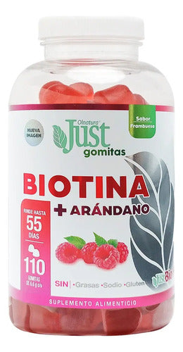 Justbio H 110 Gomitas Biotina Más Arándano Olnatura Sabor Frambuesa