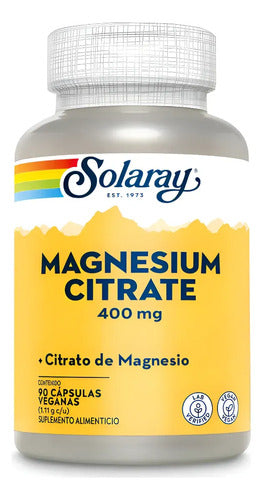 Citrato De Magnesio Solaray 400mg 90 Capsulas Fresh Vitamins Sin Sabor