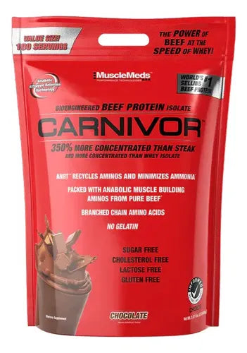 Proteína Carne Aislada Con Creatina Musclemeds Carnivor 8 Lb Chocolate