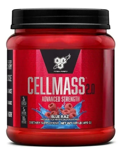 Creatina Bsn Cellmass 2.0 Post Entrenamiento 1.09 Lb (495 G) Sabor Blue Raspberry Frambuesa Azul