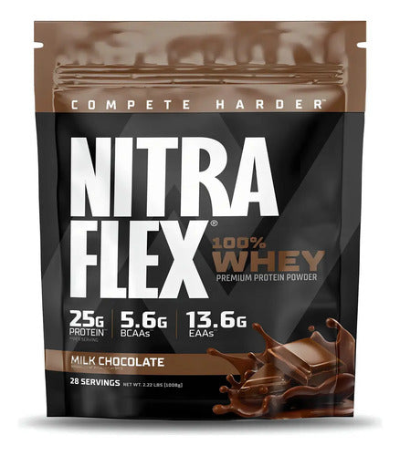 Proteína En Polvo Nitraflex 100% Whey Chocolate 2.22 Lb Deportiva