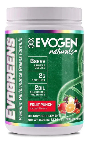 Evogreens Natural Superalimento Verde Desintoxicante Evogen Sabor Fruit Punch Ponche De Frutas