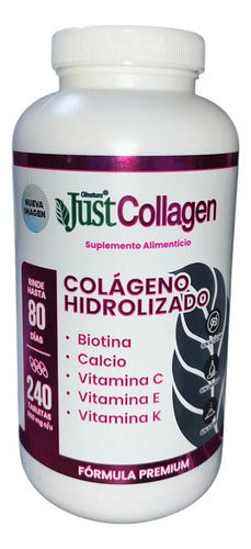 Justcollagen Colágeno Hidrolizado 240tabs 1150mg C/u Sabor Sin Sabor