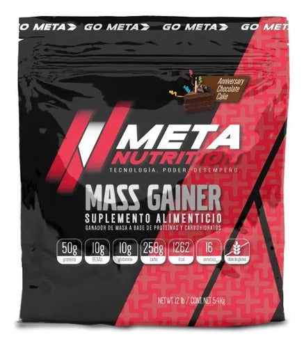 Proteina Meta Nutrition Mass Gainer 12 Lb Sabor Anniversary Chocolate Cake Torta De Chocolate