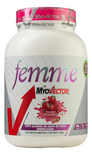Proteína Hidrolizada Myo-vector Femme 1.36kg Suero Fresa Sin Carbohidratos Frutilla