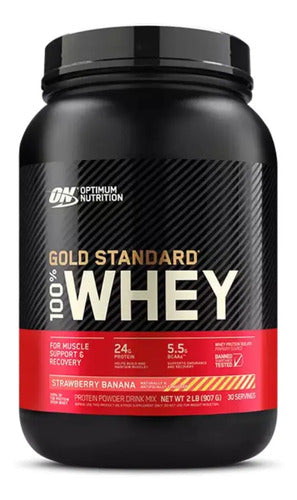 Suplemento En Polvo Optimum Nutrition Proteína Proteína De Gold Standard 100% Whey Sabor Strawberry Banana X 907g