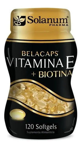 Vitamina E + Biotina Solanum 120 Cápsulas Sabor Sin Sabor