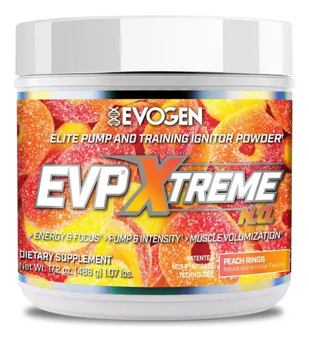 Pre Entreno Evogen Evp Xtreme 40 Servicios Sabor Peach Rings Anillos De Durazno