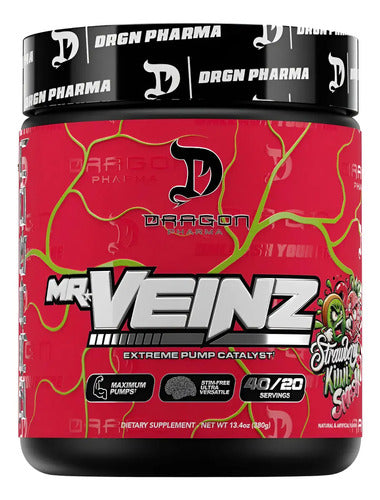 Mr Veinz Dragon Pharma Pre Entreno Extreme Pump 40/20 Servs Strawberry Kiwi Smash Fresa
