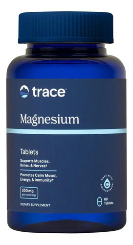Magnesio Trace Minerals 300mg Tabletas 60 Unidades Sin Sabor Vegano