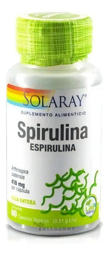 Spirulina Espirulina 60 Cápsulas Veganas Solaray Sin Sabor
