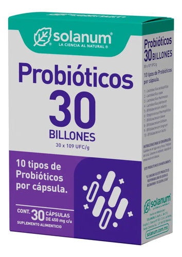 Solanum Probióticos 30 Billones 30 Cápsulas Sin Sabor