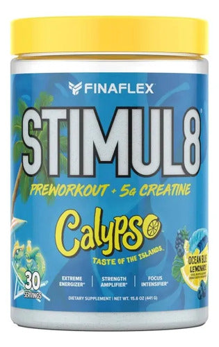 Pre Entreno Finaflex Stimul8 Calypso + Creatina 30 Servicios Ocean Blue Lemonade