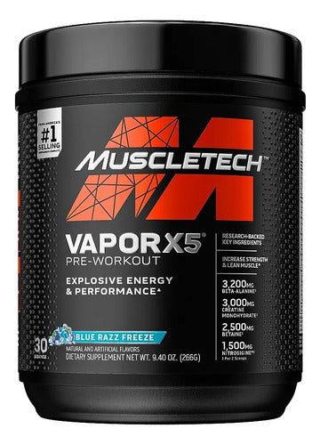 Suplemento En Polvo Muscletech Performance Series Beta-alanina De Vaporx5 Next Gen Sabor Blue Raspberry Fusion X 266g