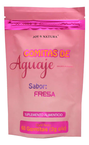 Gomitas De Aguaje Joy Natura Sabor Fresa Para Suplemento Nutricional Con 60 Unidades Fresa