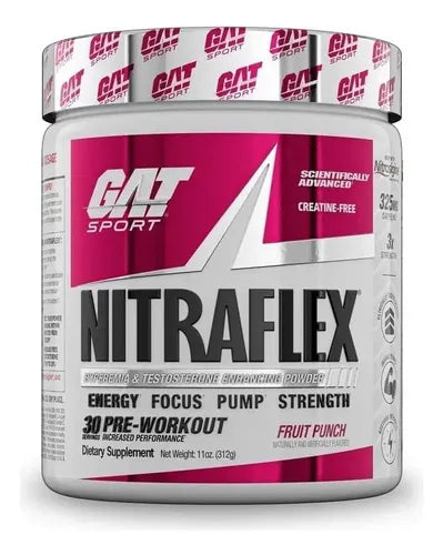 Pre-workout Gat Sport Nitraflex Aminoácidos Ponche De Frutas 312g
