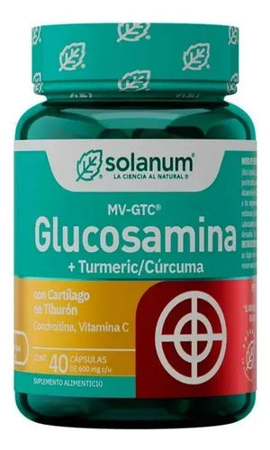 Glucosamina Cúrcuma Cartílago Tiburón Solanum Cápsulas 40 Unidades Vegano Sin Sabor
