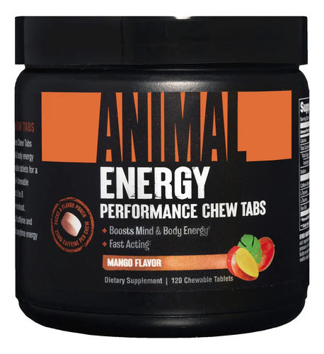 Cafeina Universal Animal Chews Energy 120 Tabletas Cafeina Mango