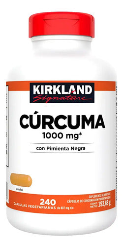 Cúrcuma 1000 Mg 240 Cápsulas Kirkland Signature Curcuma Sin Sabor