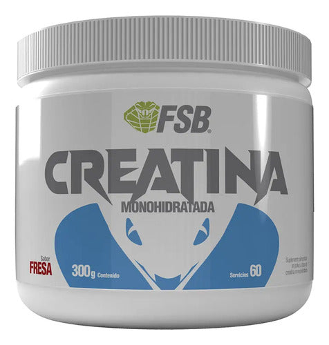 Creatina Monohidratada Fsb Creapure 300g Sabor Fresa 60 Porciones