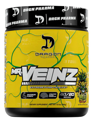 Mr Veinz Dragon Pharma Pre Entreno Extreme Pump Sabor Piña 380g