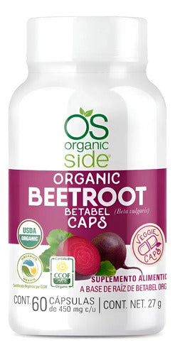 Beetroot Organic Betabel Organic Side 60 Capsulas 450 Mg C/u Betabel