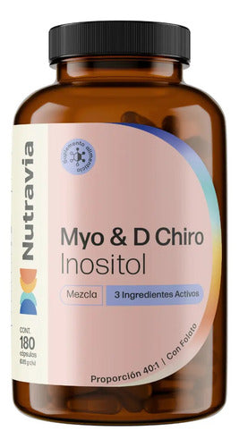 Nutravia Inositol Suplemento Vegano 180 Cápsulas Sin Sabor Equilibrio Hormonal