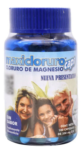 Cloruro De Magnesio 100 Capsulas De 500 Mg Maxicloruro Maxiproductos