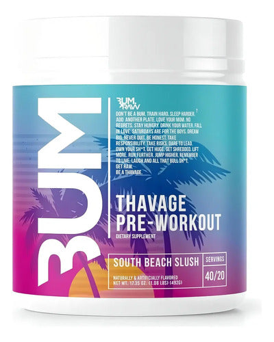 Pre Entreno Cbum Thavage Raw Nutr. 40 Serv South Beach Slush