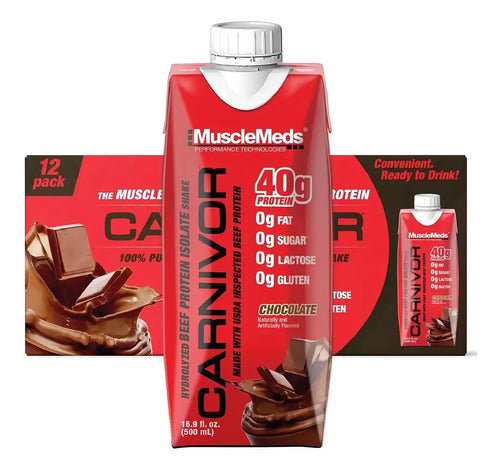 Musclemeds Carnivor Rtd Bebida Liquida 16.9 Oz 12 Pack Chocolate