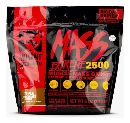 Gainer Mutant Mass Extreme 2500 6 Lbs Ganador De Peso Sabor Triple Chocolate