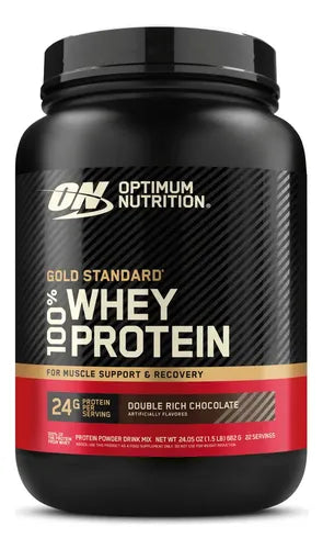 Proteína Gold Standard 100% Whey Optimum Nutrition De Chocolate Doble Rico De 682 G Double Rich Chocolate