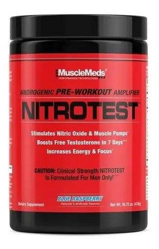 Pre Entreno Musclemeds Nitrotest Sabor Frambuesa Azul Sin Gluten