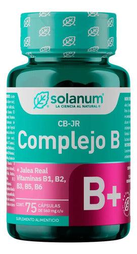 Solanum Complejo B+jalea Real Vitaminas B1 B2 B3 B5 B6 75cap Sabor Sin Sabor