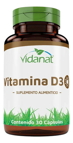 Vitamina D3 30 Cápsulas Vidanat | Sistema Inmune Y Salud Ósea Sin Sabor