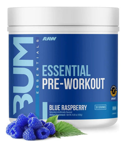 Pre Entreno Cbum Essential Raw Nutrition 30 Servicios Sabor Blue Raspberry Cbum Polvo Frambuesa Azul