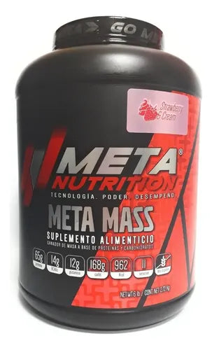 Suplemento En Polvo Meta Nutrition Proteínas De Meta Mass Sabor Strawberries & Cream X 2.72kg
