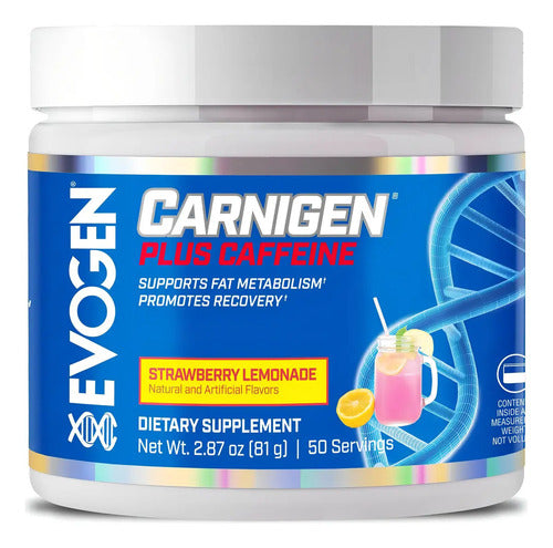 Suplemento Carnitina Polvo Evogen Sabor Strawberry Lemonade 50 Serv