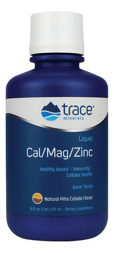 Suplemento Nutricional Trace Minerals Calcio Magnesio Zinc Líquido Sabor Piña Colada De 475 Ml