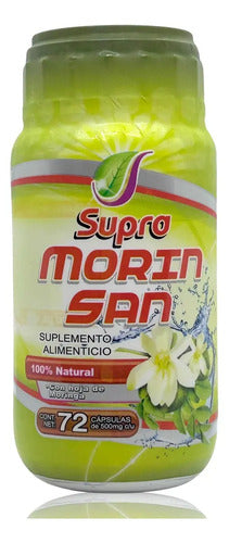 Moringa Capsulas 500mg Supra Natura 72 Unidades Libre Gluten Suplemento Sin Sabor