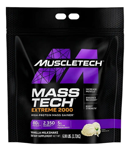 Suplemento Muscletech Mass-tech Extreme 2000 Sabor Vanilla Milkshake De 2.72kg Vainilla Milkshake