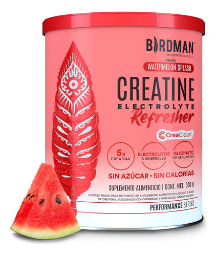 Birdman Creatine Refresher | Creatina Monohidratada Con Electrolitos, Magnesio Y Vitaminas | Watermelon Splash | 30 Porciones