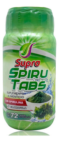 Spiru Tabs Supra Natura Tabletas Espirulina Clorofila Sin Sabor