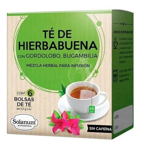 Té Solanum De Hierbabuena Gordolobo Bugambilia Sin Cafeína Hierbas Naturales