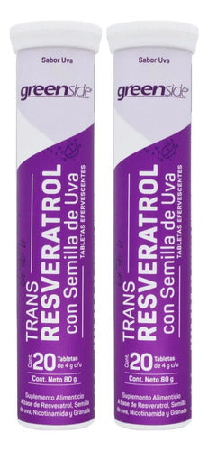 Resveratrol Con Semilla De Uva 20 Tab Greenside Antioxidante