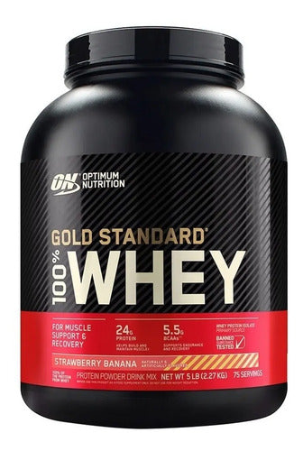 Suplemento Optimum Nutrition Proteína Proteína Gold Standard 100% Whey Sabor Strawberry Banana De 2.27kg En Polvo Frutilla/banana
