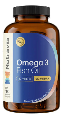 Omega 3 Nutravia Cápsulas 180 Mg Epa Sin Sabor 100 Unidades Vegano