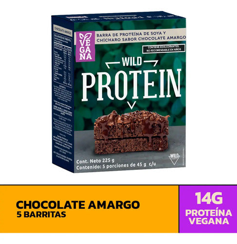 Barritas De Proteína Wild Foods Sabor Chocolate Amargo Pack X5